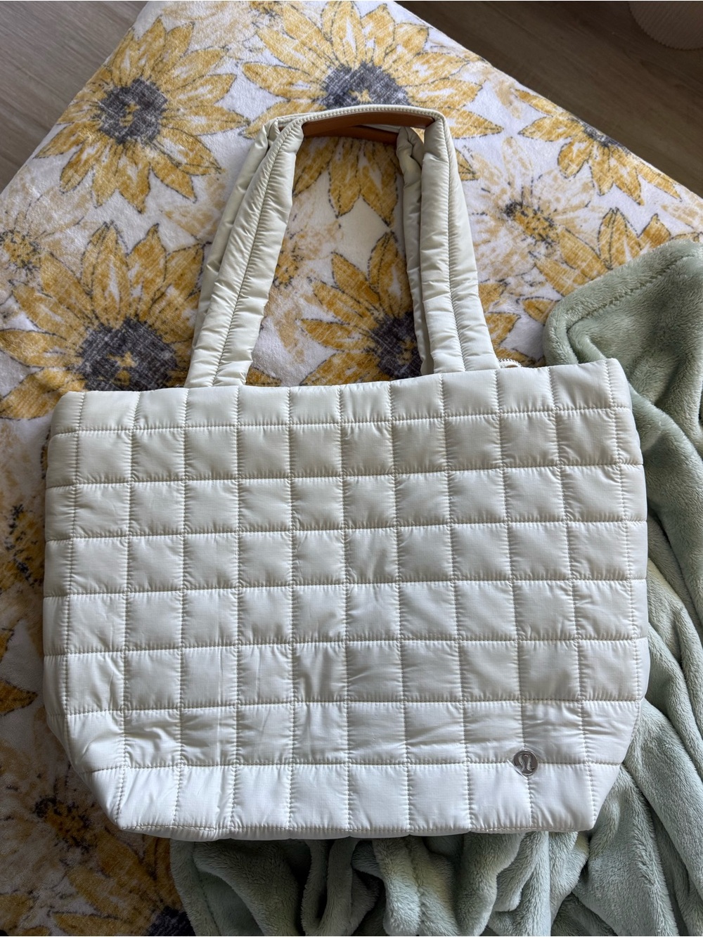 Lululemon Quilted Cream Tote Bag